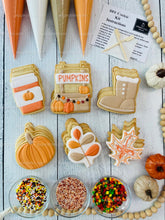 Load image into Gallery viewer, Fall Cookie Decorating Kit, ***INCLUDES 24 ITEMS*** Zoom Party Favors, Assorted Shaped Cookie Kit, (Large Cookies)
