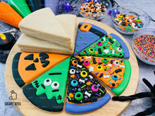 Load image into Gallery viewer, Halloween Cookie Decorating Kit, Halloween Pizza Cookie Kit, (Large Cookies) ***INCLUDES 24 ITEMS*** With 4 Icing Bags &amp; 3 Deluxe Sprinkle!!
