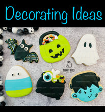 Load image into Gallery viewer, Halloween Cookie Decorating Kit, DIY Cookie Kit, (Large Cookies) ***INCLUDES 24 ITEMS*** With 4 Icing Bags &amp; 3 Deluxe Sprinkle!!
