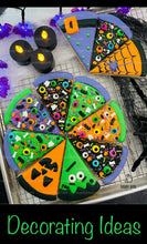 Load image into Gallery viewer, Halloween Cookie Decorating Kit, Halloween Pizza Cookie Kit, (Large Cookies) ***INCLUDES 24 ITEMS*** With 4 Icing Bags &amp; 3 Deluxe Sprinkle!!
