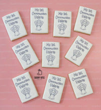 Load image into Gallery viewer, 1st Communion Color me Cookies, Set of 12 Coloring Cookies with 12 Edible Markers, ** We can create/personalize any design of your choice **
