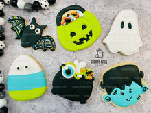 Load image into Gallery viewer, Halloween Cookie Decorating Kit, DIY Cookie Kit, (Large Cookies) ***INCLUDES 24 ITEMS*** With 4 Icing Bags &amp; 3 Deluxe Sprinkle!!
