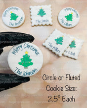 Load image into Gallery viewer, Edible Photo Cookie, Set of 12 Personalized Last Name or Name Edible Cookies, Customizable Printed Cookies, Highly Detailed Edible Image!
