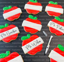 Load image into Gallery viewer, Back to School Cookies | Teacher Appreciation Cookies | Apple cookies | Graduation Cookies | School Cookies … includes a EDIBLE MARKER!
