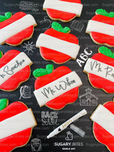 Load image into Gallery viewer, Back to School Cookies | Teacher Appreciation Cookies | Apple cookies | Graduation Cookies | School Cookies … includes a EDIBLE MARKER!
