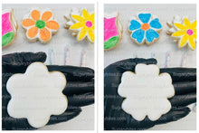 Load image into Gallery viewer, Flower Cookie Coloring Kit with 12 Cookies and 8 Edible Ink Markers, Color your own Flower/Mother’s Day Sugar Cookies Kit!
