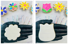 Load image into Gallery viewer, Flower Cookie Coloring Kit with 12 Cookies and 8 Edible Ink Markers, Color your own Flower/Mother’s Day Sugar Cookies Kit!
